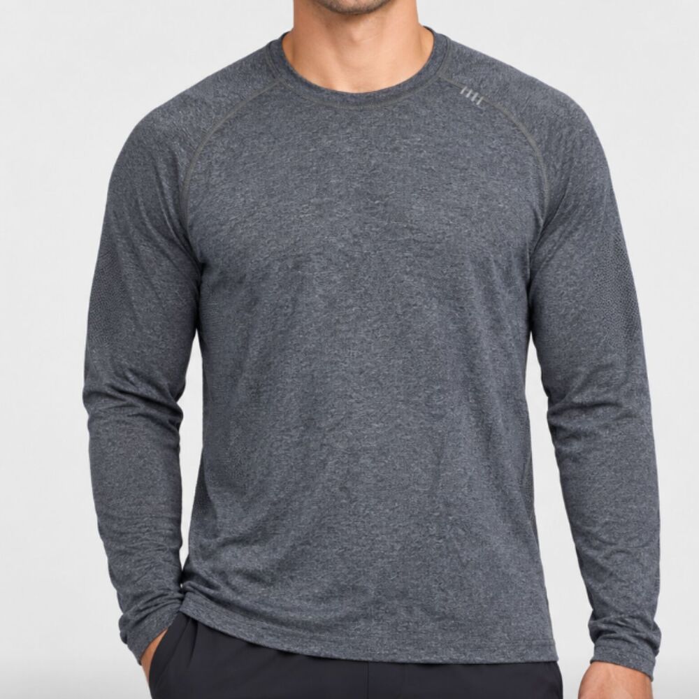 Men Lululemon Metal Vent Tech Long Sleeve Heathered Black Gray Extra large